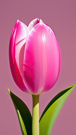 Pink Tulip. close-up. A present for a girl. still lifeの素材