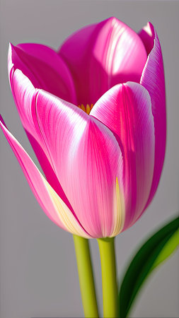 Pink Tulip. close-up. A present for a girl. still lifeの素材