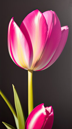 Pink Tulip. close-up. A present for a girl. still lifeの素材