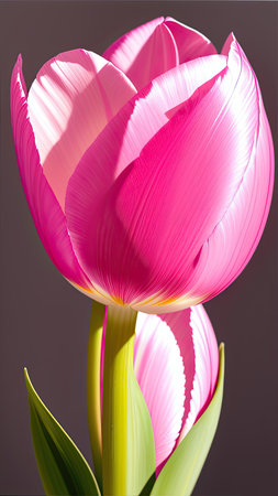 Pink Tulip. close-up. A present for a girl. still lifeの素材