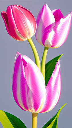 Pink Tulip. close-up. A present for a girl. still lifeの素材