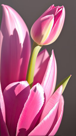 Pink Tulip. close-up. A present for a girl. still lifeの素材