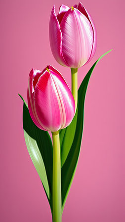 Pink Tulip. close-up. A present for a girl. still lifeの素材