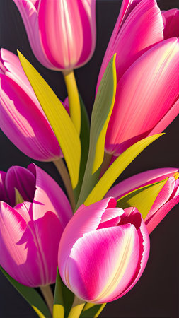 Pink Tulip. close-up. A present for a girl. still lifeの素材
