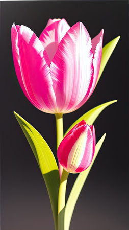 Pink Tulip. close-up. A present for a girl. still lifeの素材