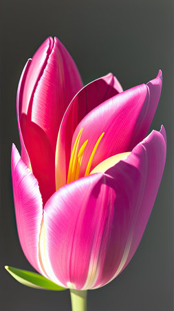 Pink Tulip. close-up. A present for a girl. still lifeの素材