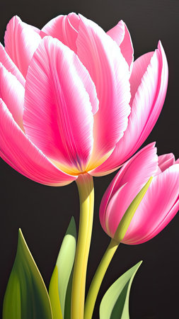 Pink Tulip. close-up. A present for a girl. still lifeの素材
