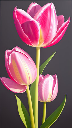 Pink Tulip. close-up. A present for a girl. still lifeの素材