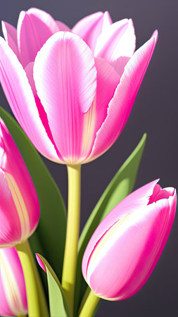 Pink Tulip. close-up. A present for a girl. still lifeの素材