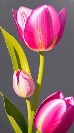 Pink Tulip. close-up. A present for a girl. still lifeの素材