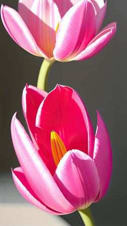 Pink Tulip. close-up. A present for a girl. still lifeの素材