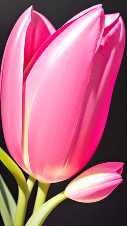 Pink Tulip. close-up. A present for a girl. still lifeの素材