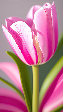 Pink Tulip. close-up. A present for a girl. still lifeの素材