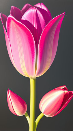 Pink Tulip. close-up. A present for a girl. still lifeの素材
