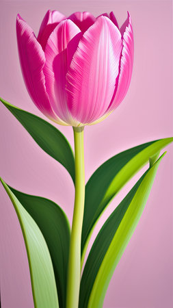 Pink Tulip. close-up. A present for a girl. still lifeの素材