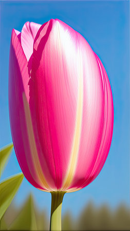 Pink Tulip. close-up. A present for a girl. still lifeの素材