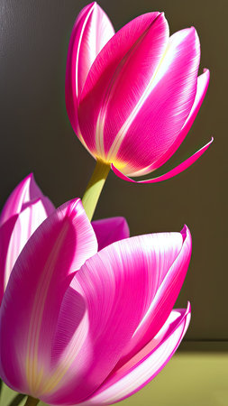 Pink Tulip. close-up. A present for a girl. still lifeの素材
