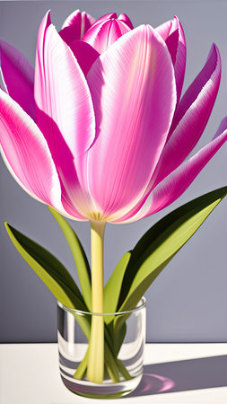 Pink Tulip. close-up. A present for a girl. still lifeの素材