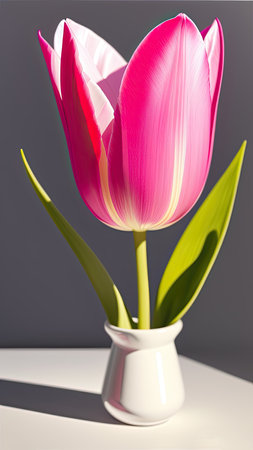 Pink Tulip. close-up. A present for a girl. still lifeの素材