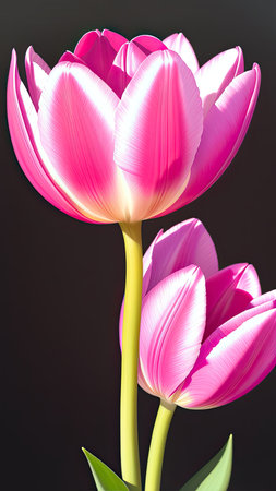 Pink Tulip. close-up. A present for a girl. still lifeの素材