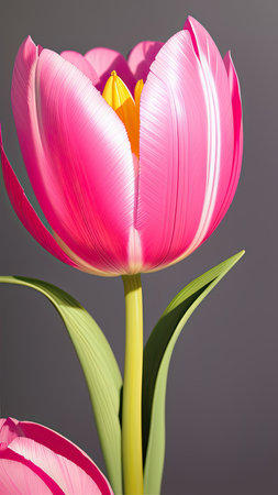 Pink Tulip. close-up. A present for a girl. still lifeの素材