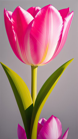 Pink Tulip. close-up. A present for a girl. still lifeの素材