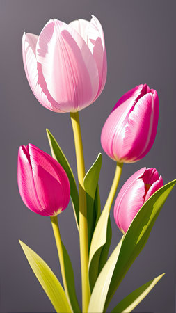 Pink Tulip. close-up. A present for a girl. still lifeの素材
