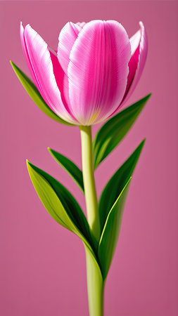 Pink Tulip. close-up. A present for a girl. still lifeの素材