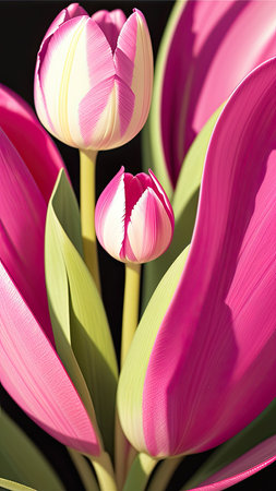 Pink Tulip. close-up. A present for a girl. still lifeの素材
