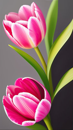 Pink Tulip. close-up. A present for a girl. still lifeの素材