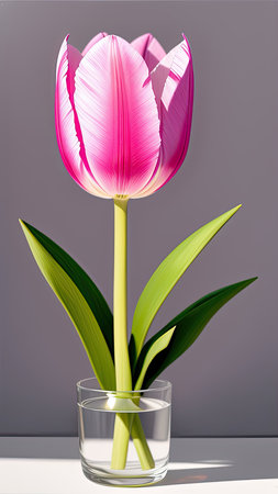 Pink Tulip. close-up. A present for a girl. still lifeの素材