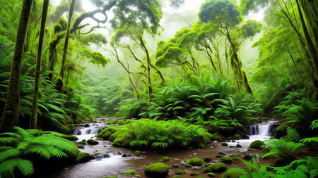 A tropical forest after the rain.の素材