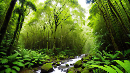 A tropical forest after the rain.の素材