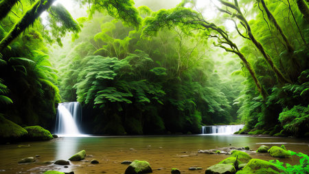 A tropical forest after the rain.の素材