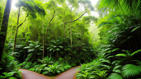 A tropical forest after the rain.の素材