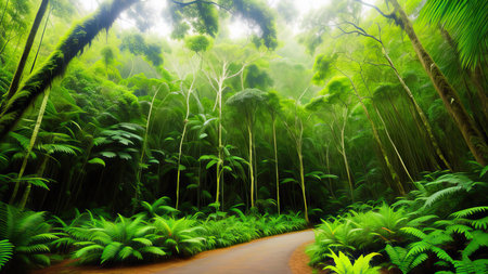 A tropical forest after the rain.の素材