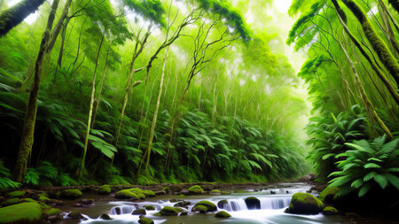 A tropical forest after the rain.の素材