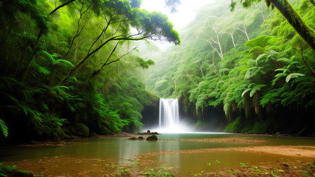 A tropical forest after the rain.の素材