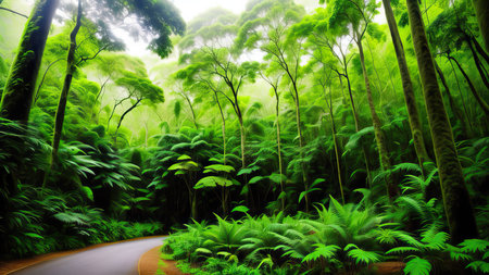 A tropical forest after the rain.の素材