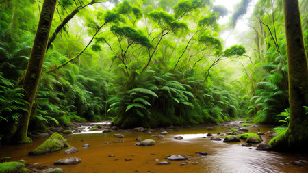 A tropical forest after the rain.の素材
