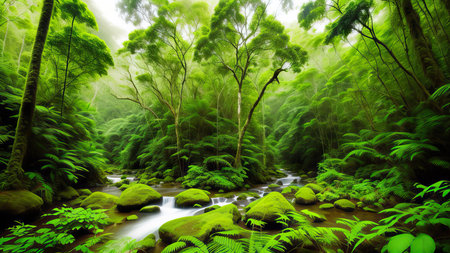 A tropical forest after the rain.の素材