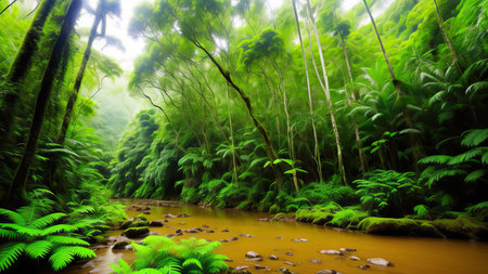 A tropical forest after the rain.の素材
