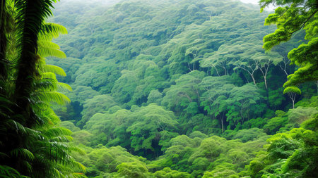 A tropical forest after the rain.の素材