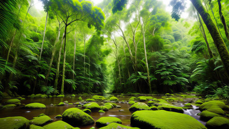 A tropical forest after the rain.の素材