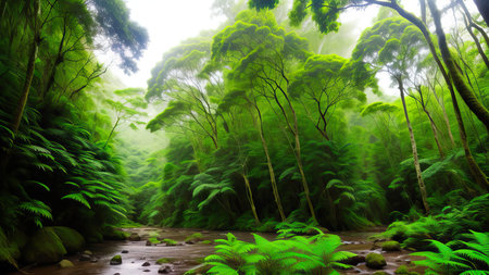 A tropical forest after the rain.の素材
