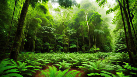 A tropical forest after the rain.の素材