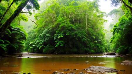 A tropical forest after the rain.の素材