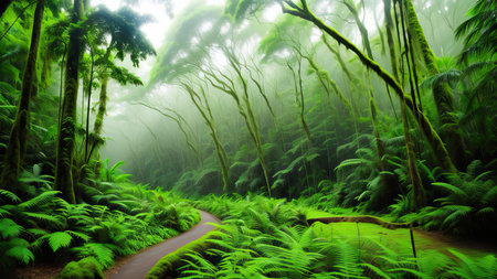 A tropical forest after the rain.の素材