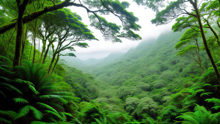 A tropical forest after the rain.の素材