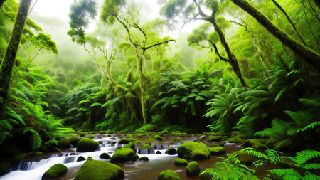 A tropical forest after the rain.の素材